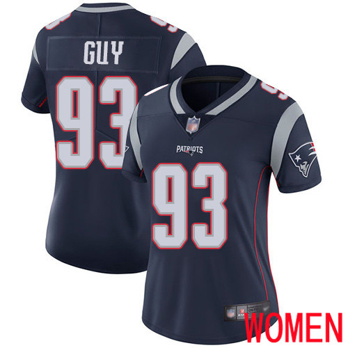 New England Patriots Football #93 Vapor Limited Navy Blue Women Lawrence Guy Home NFL Jersey